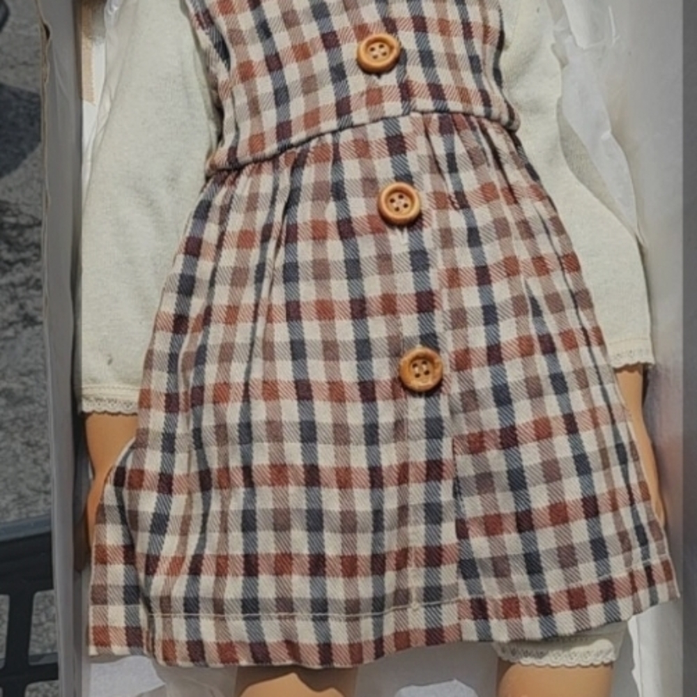 Plaid Button-Up Dress with Long Sleeves